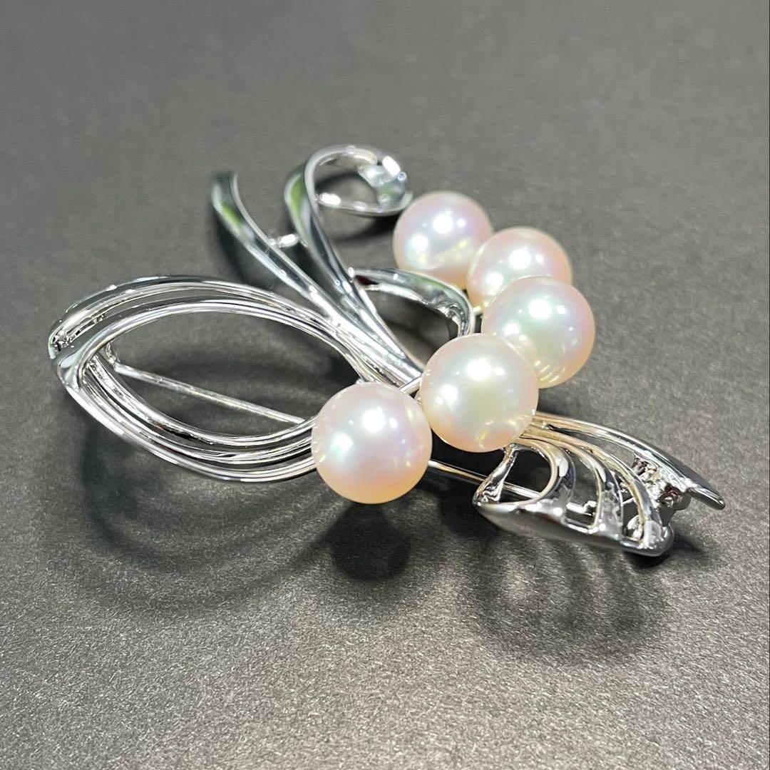 MIKIMOTO ブローチ　ミキモト　パールブローチ　入学式　卒業式　あこや真珠