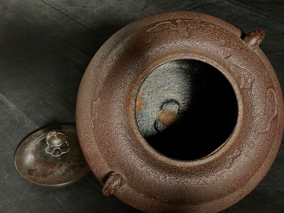 「母」 瓢釜 人間国宝 高橋敬典 茶釜 茶道具 （121Ｂ）