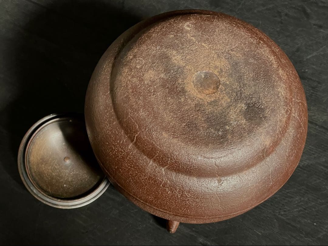 「母」 瓢釜 人間国宝 高橋敬典 茶釜 茶道具 （121Ｂ）