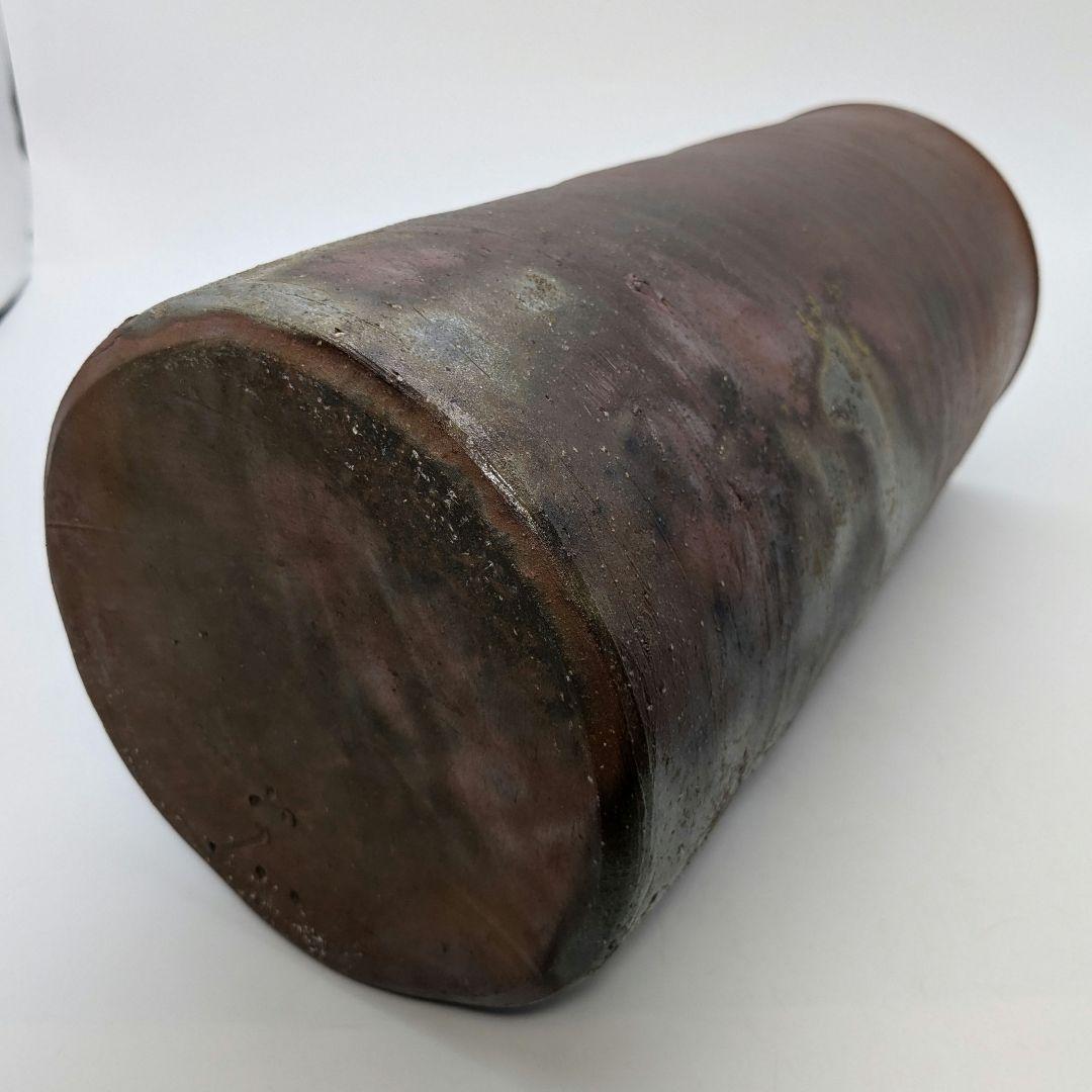 藤原宏 備前焼 大筒花生 花瓶 花器 フラワーベース 華道具 インテリア 置物