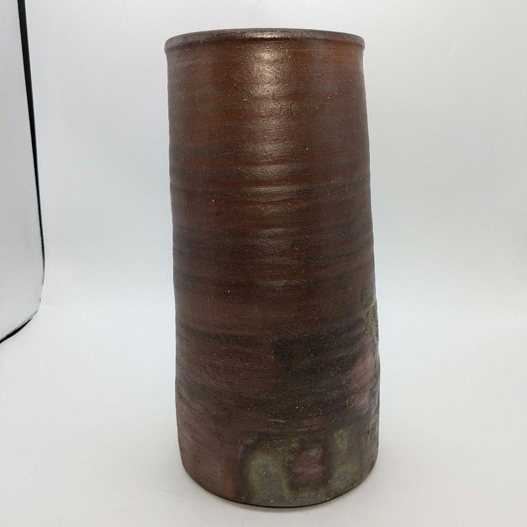 藤原宏 備前焼 大筒花生 花瓶 花器 フラワーベース 華道具 インテリア 置物