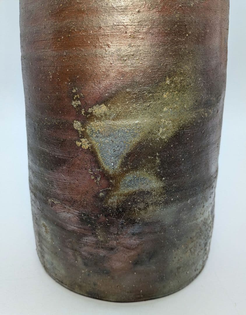 藤原宏 備前焼 大筒花生 花瓶 花器 フラワーベース 華道具 インテリア 置物