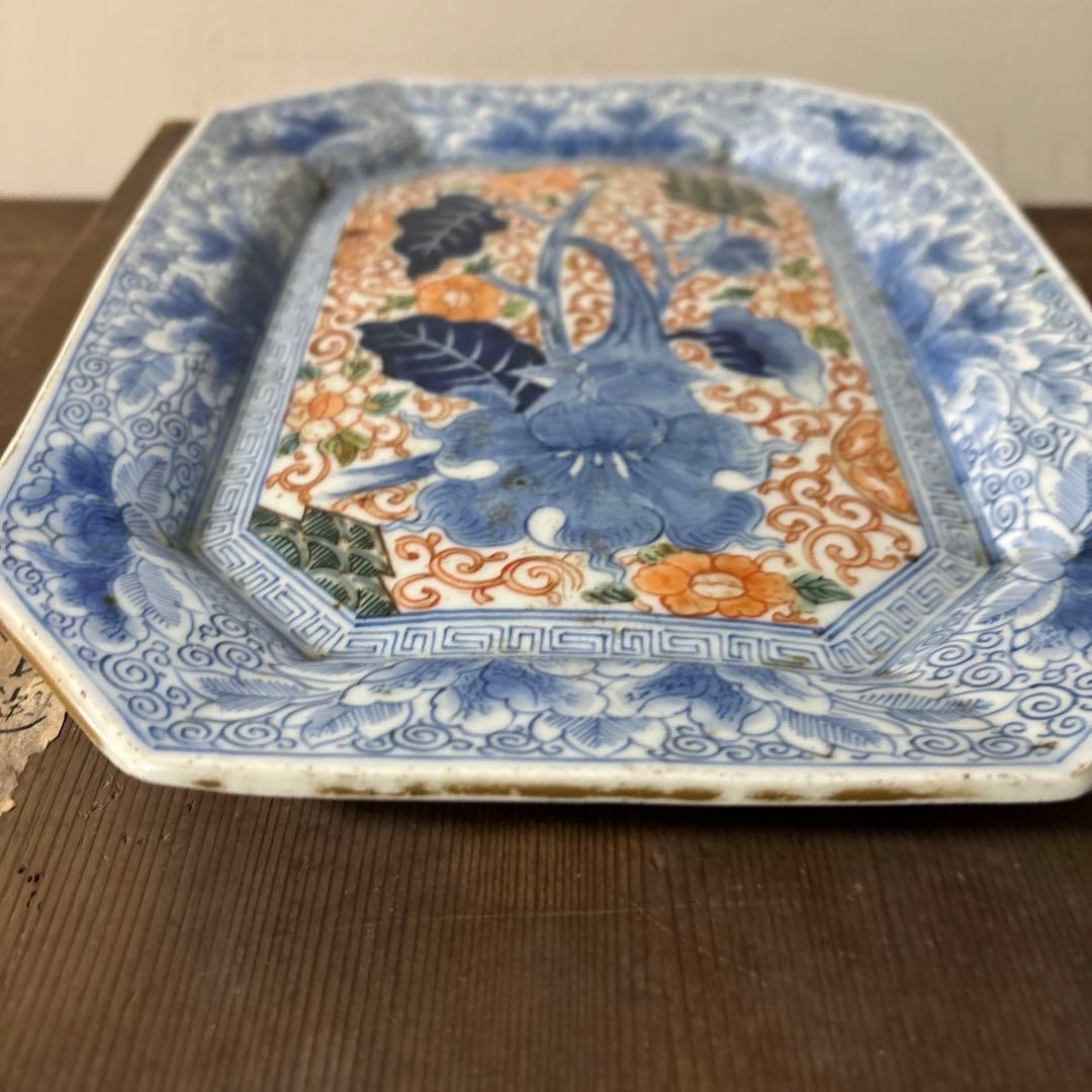 古伊万里八角皿　アンティーク　白磁　李朝