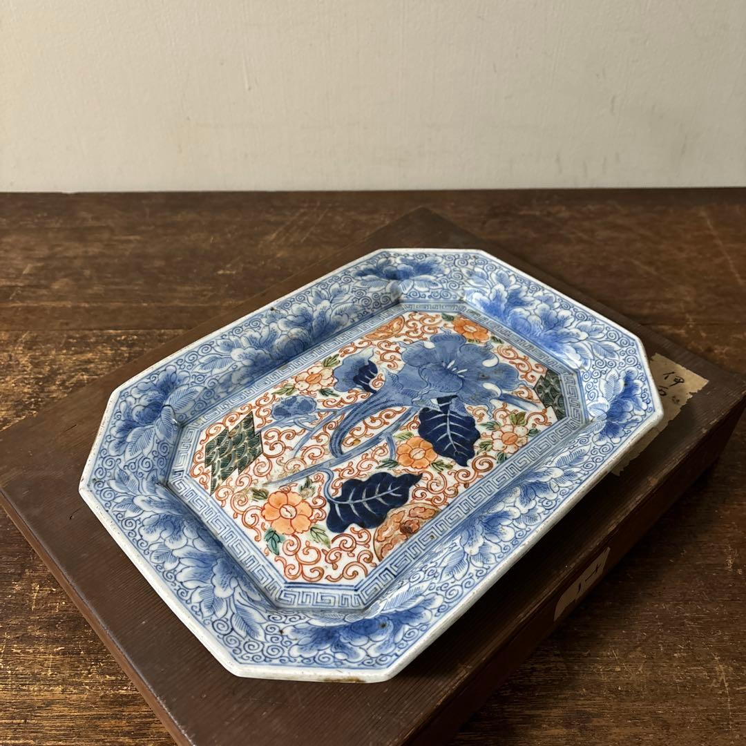 古伊万里八角皿　アンティーク　白磁　李朝