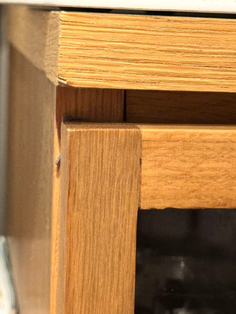 無印良品 木製キャビネット ガラス扉　スリムオーク材突板