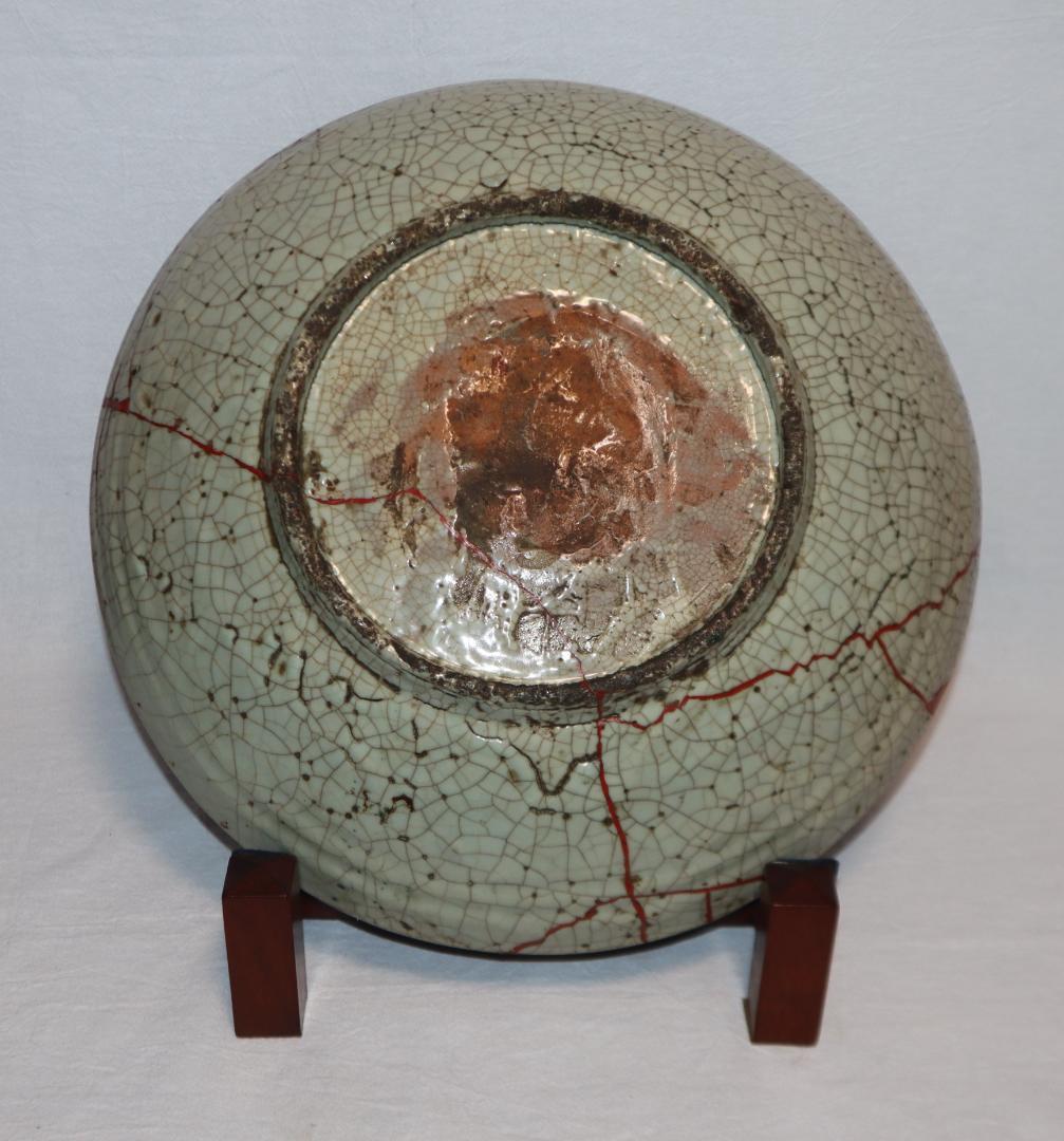 本家　呉須赤絵　貫入手大皿