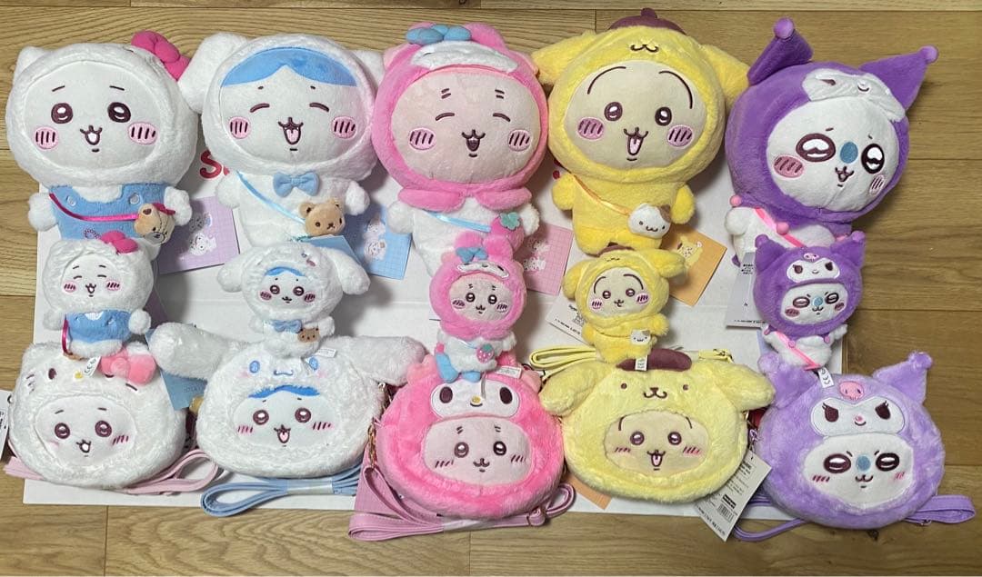 ちいかわ　サンリオ　ぬいぐるみ　マスコット　ポシェット　コンプリート　おまけ付き