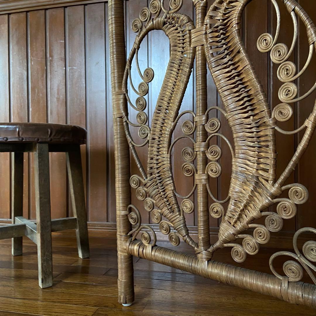 オールドラタン　パーテーション　インテリア　間仕切　美品