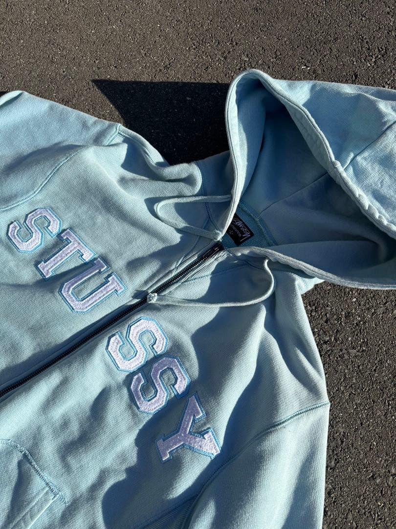 old stussy double zip foodie パーカー センターロゴ