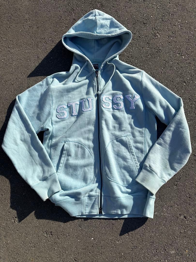 old stussy double zip foodie パーカー センターロゴ