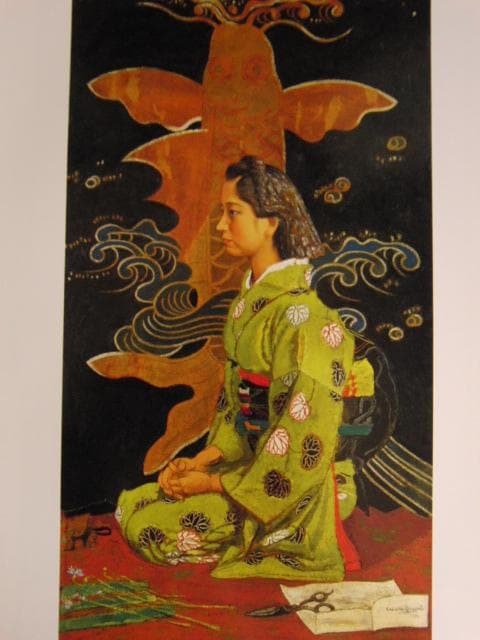 宮本三郎、大和撫子、希少な画集より、新品高級額・額装付