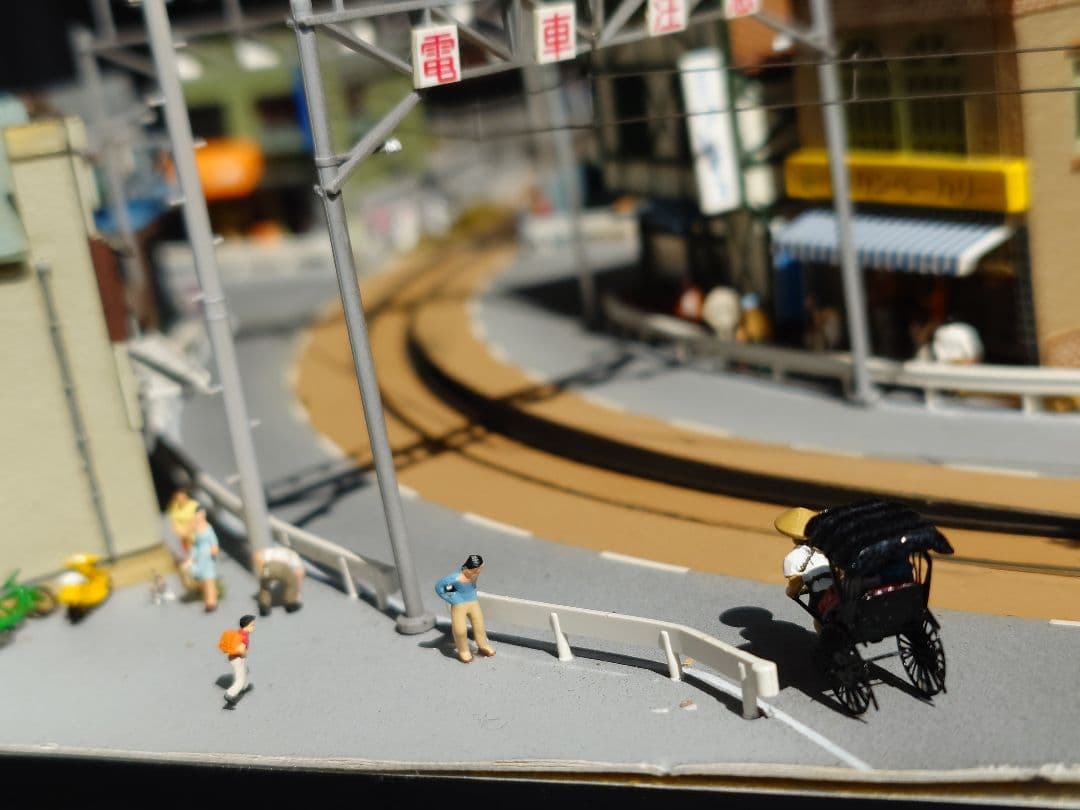 Nゲージ江ノ電ジオラマ。900ｍｍ程度✕600ｍｍ