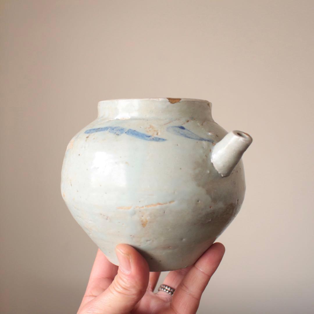 李朝 染付 片口 青花 朝鮮美術 古美術 古道具 アンティーク