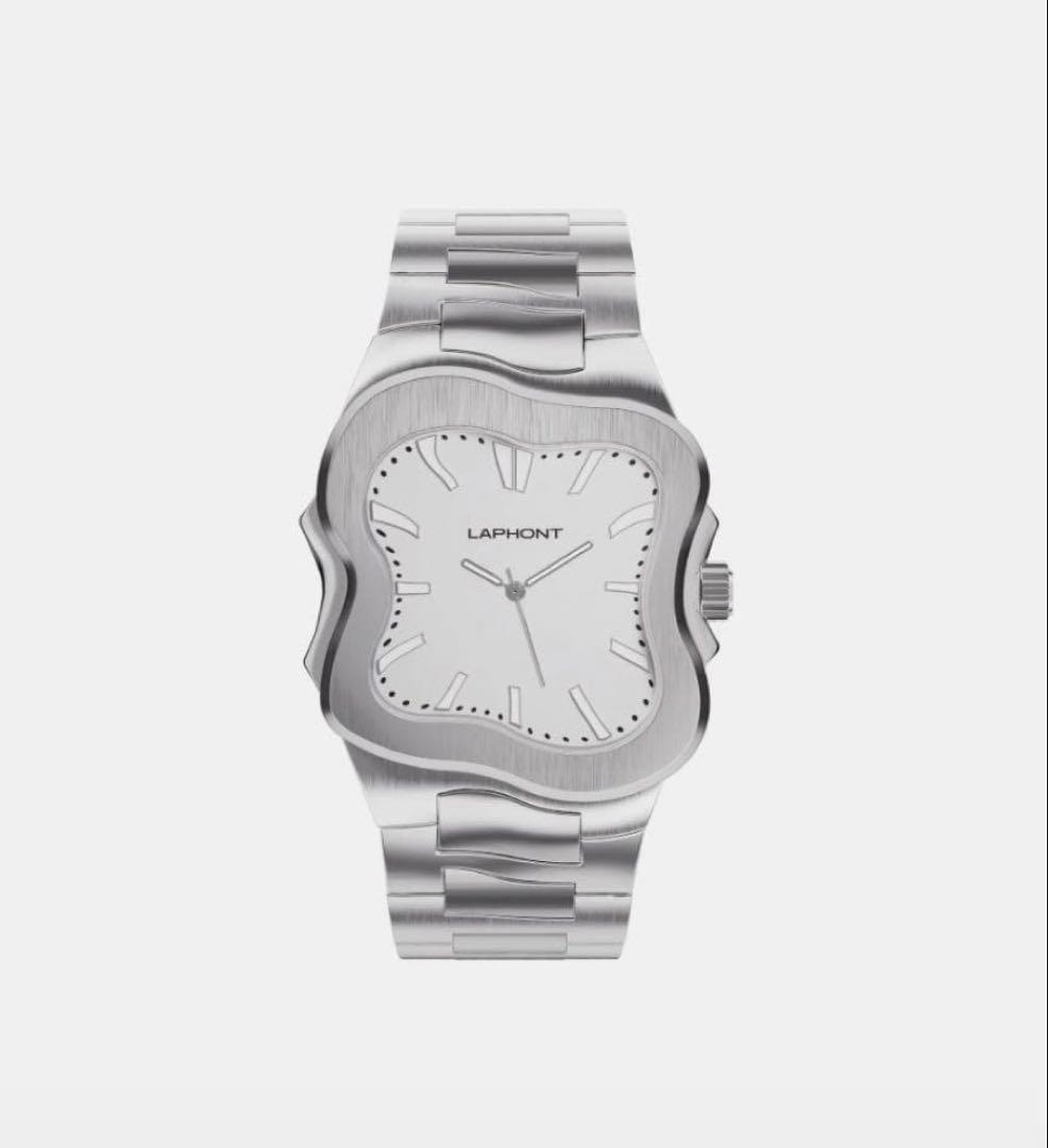 LAPHONT 波型ケース 腕時計 シルバー