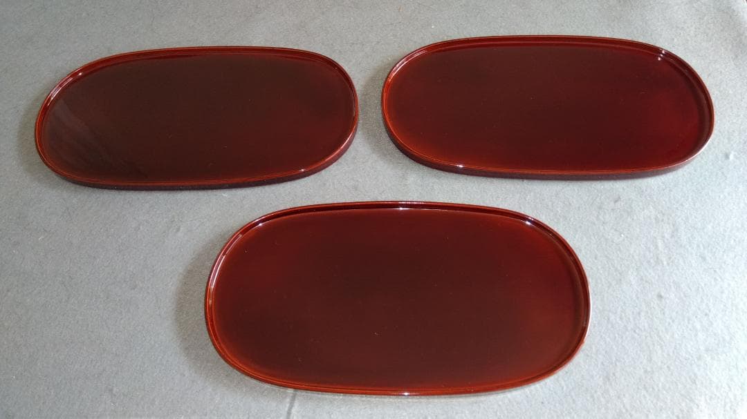 越前漆器　溜塗　極上品質菓子皿【多目的中皿】5客セット