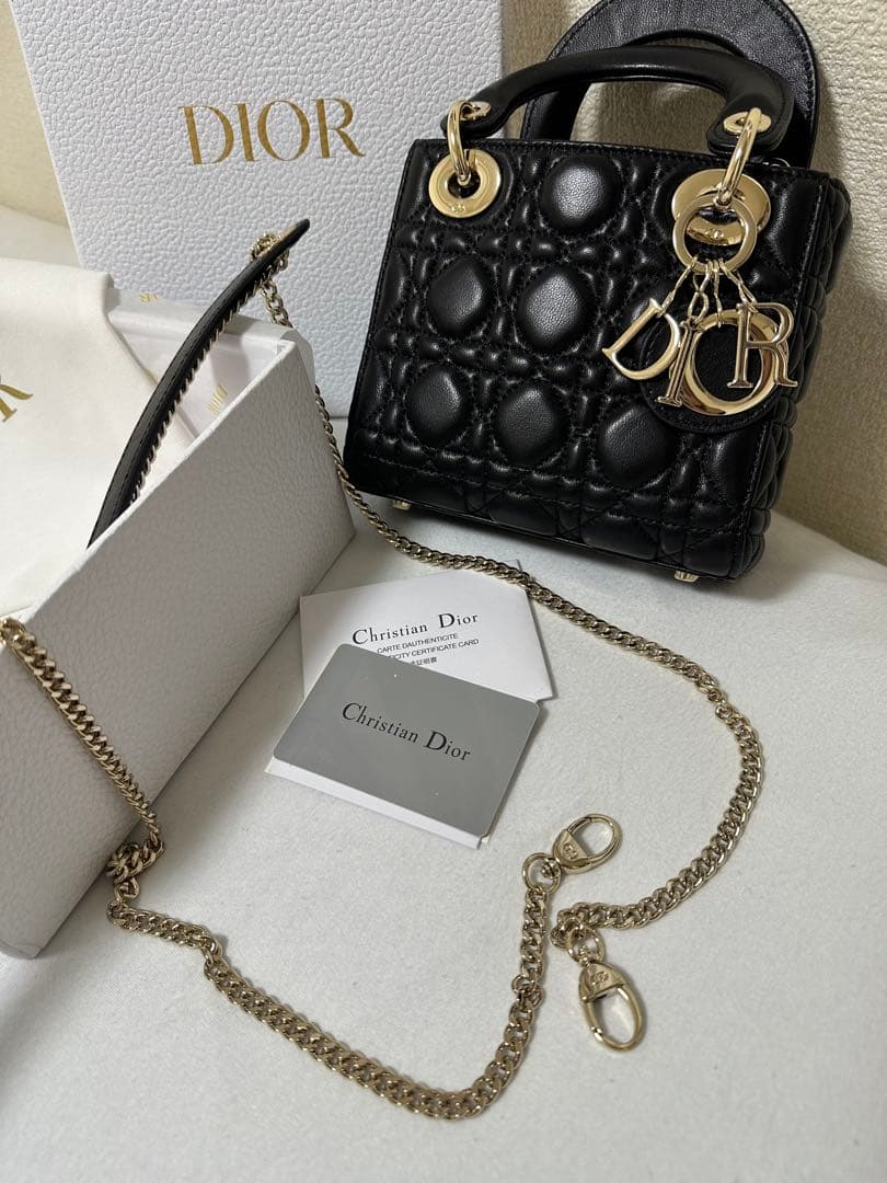 DIOR 新品ノベルティ　ショルダーバッグハンドバック2way ゴールドチェーン