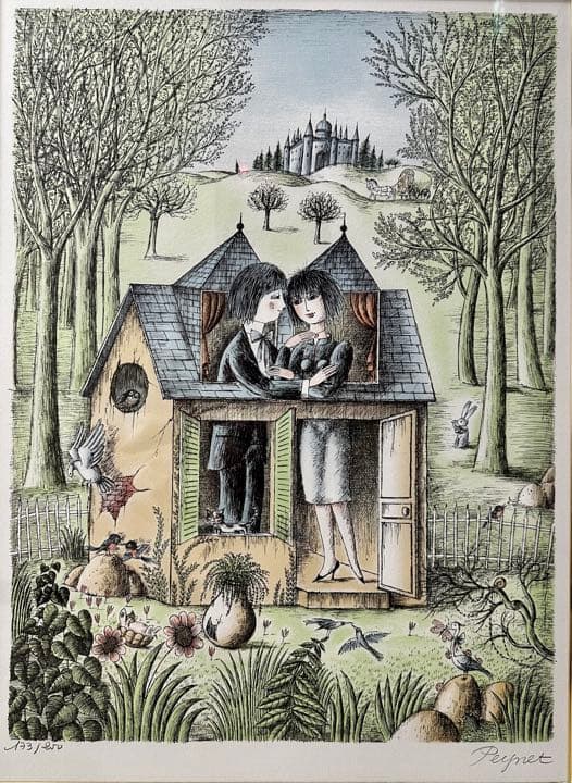 レイモン・ぺイネ Raymond Peynet◇二人の小さなお家◇真贋保証