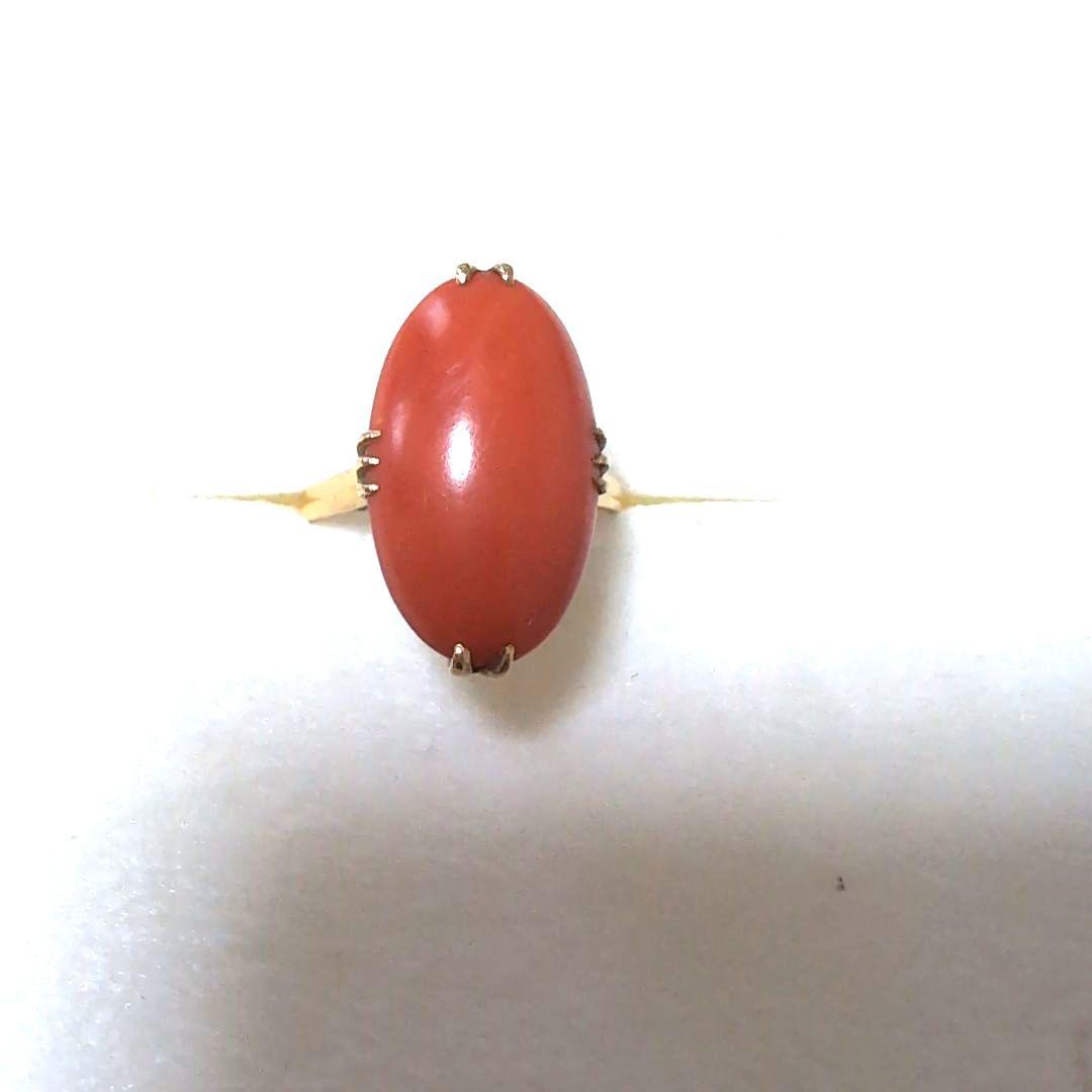 マ*カ様 サンゴのヴィンテージリング　K18（刻印あり）