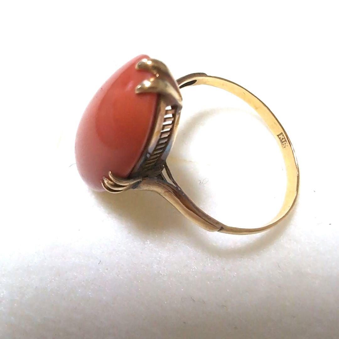 マ*カ様 サンゴのヴィンテージリング　K18（刻印あり）