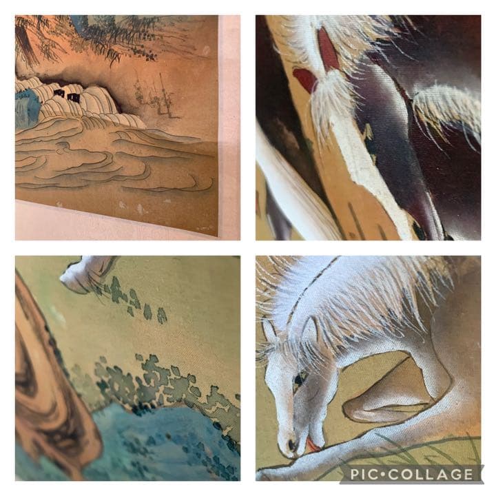 八马图 絹本 宋趙伯駒八駿圖 趙伯駒 中国掛軸 八駿圖 八駿図 赵伯驹