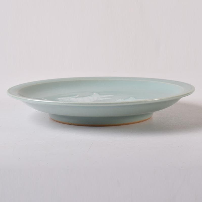 京焼　清水焼　東山窯　宮永東山作　青磁　双魚文　皿　五客　共箱　C　7627