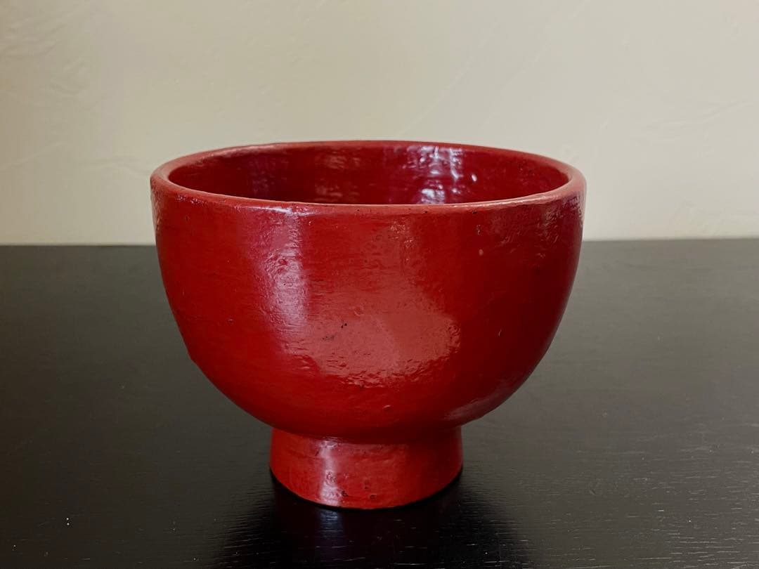 松崎融 作/漆器/茶器/抹茶茶碗/朱漆茶碗