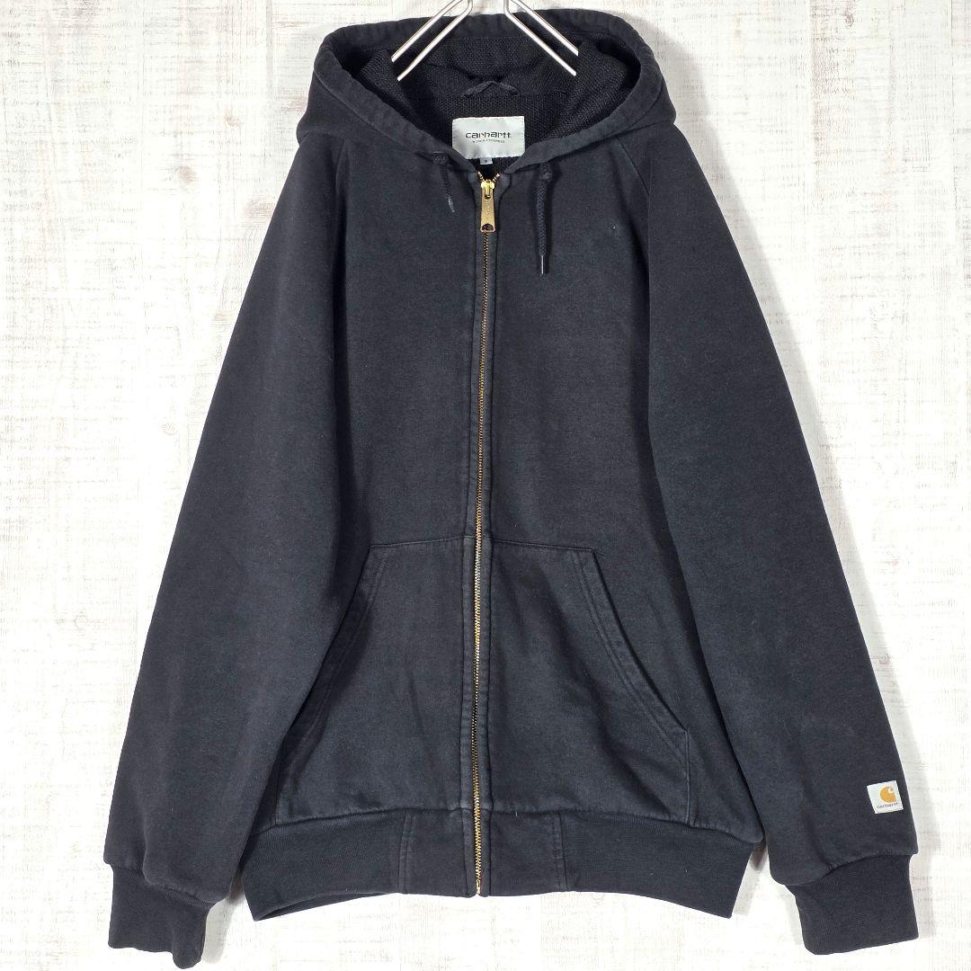 人気カラー✨️カーハート サーマル フルジップパーカー 金ジップ WIP 黒 S