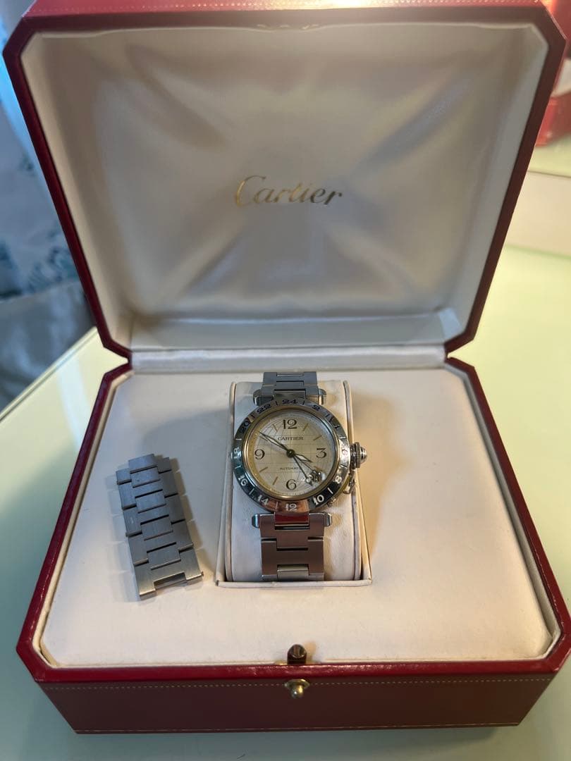 カルティエ　パシャ　メリディアン　シルバー　ステンレス　Cartier 腕時計