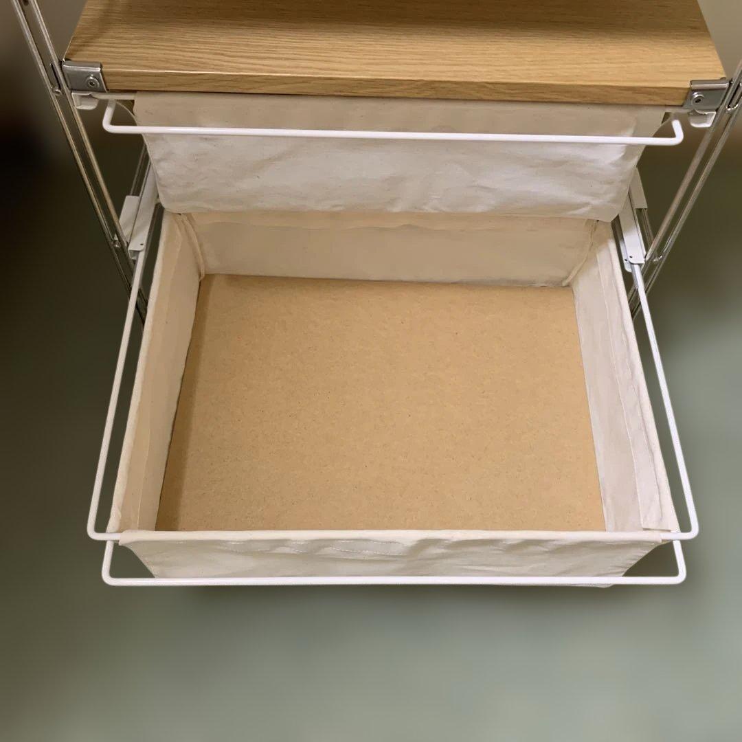 無印良品　ステンレスユニットシェルフ　オーク材棚セット　追加棚・バスケット