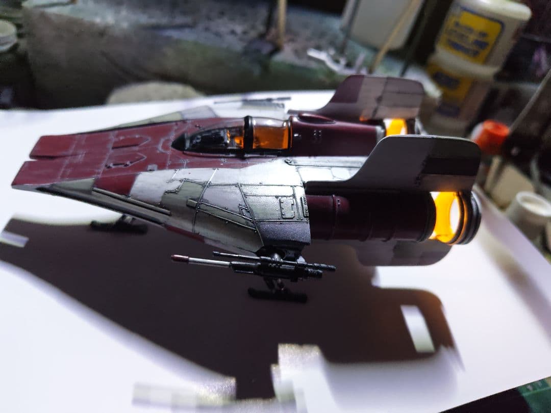スターウォーズ　MPC社製　Aウイングファイター塗装済み電飾仕様完成品