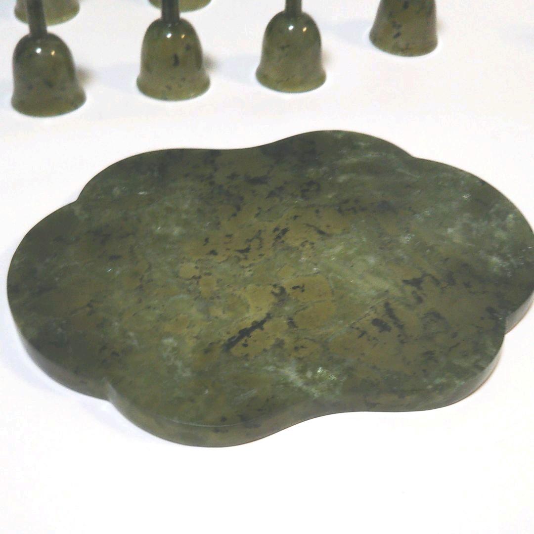 中国 翡翠水差し、高坏、お盆セット