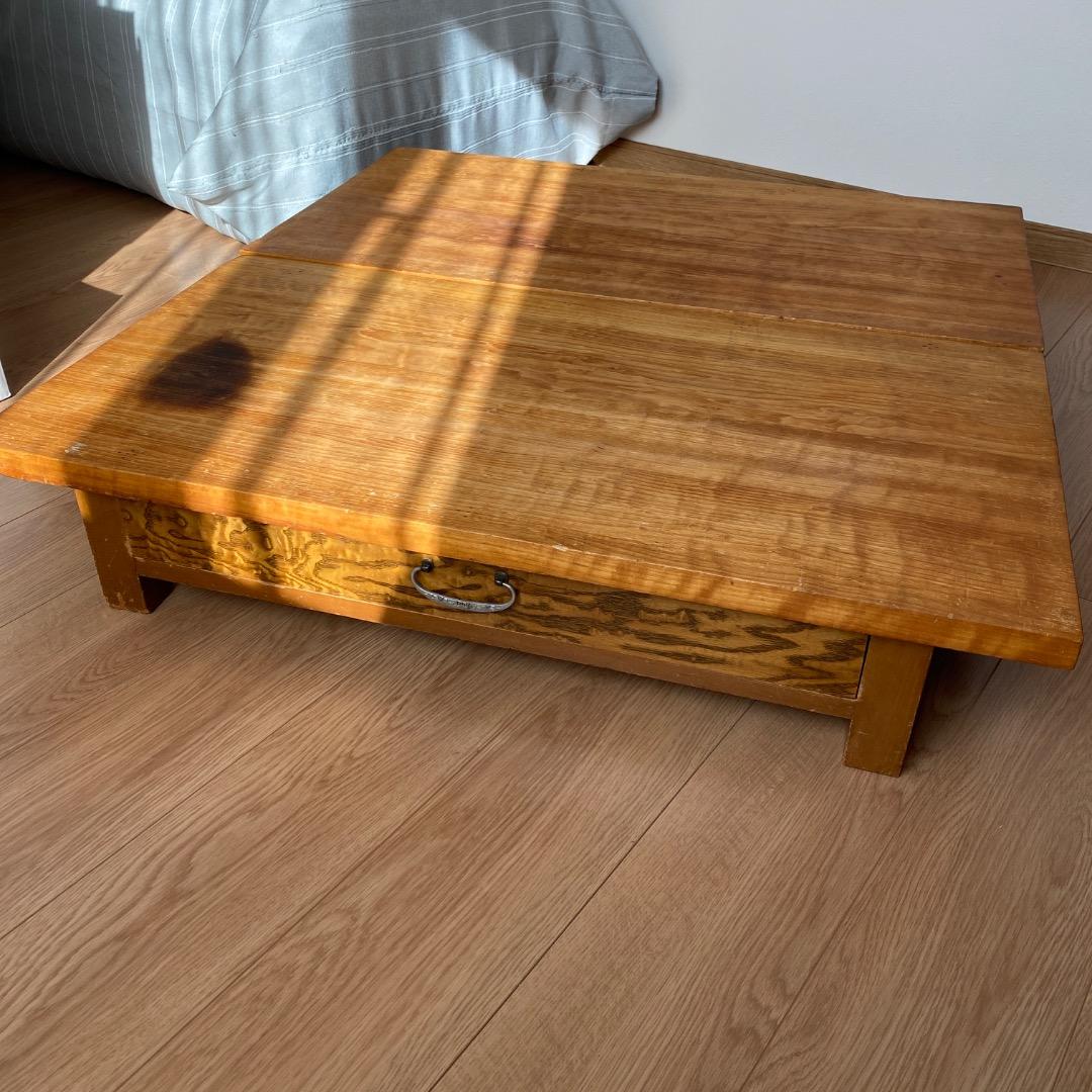 天然木　和裁机　和裁台　裁ち台　仕立台　文机　半尺印　両側引出し付き　②