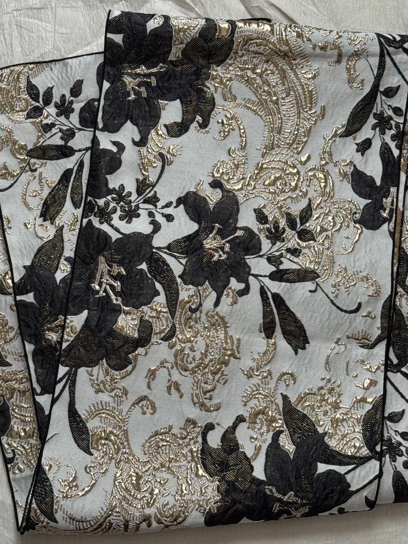 大人兵児帯【ブラックリリー】【クロコダイルパープル】のセット