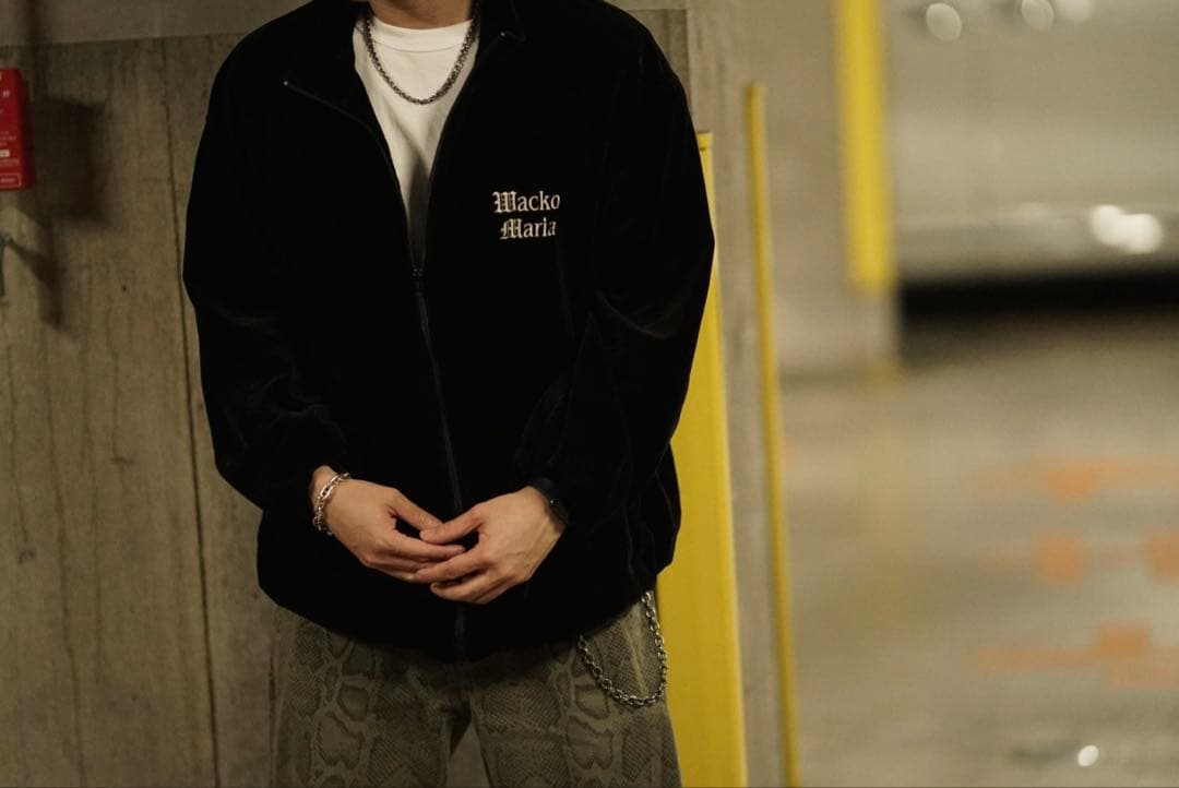 XL WACKO MARIA ベロア トラックジャケット ジャージ ブラック