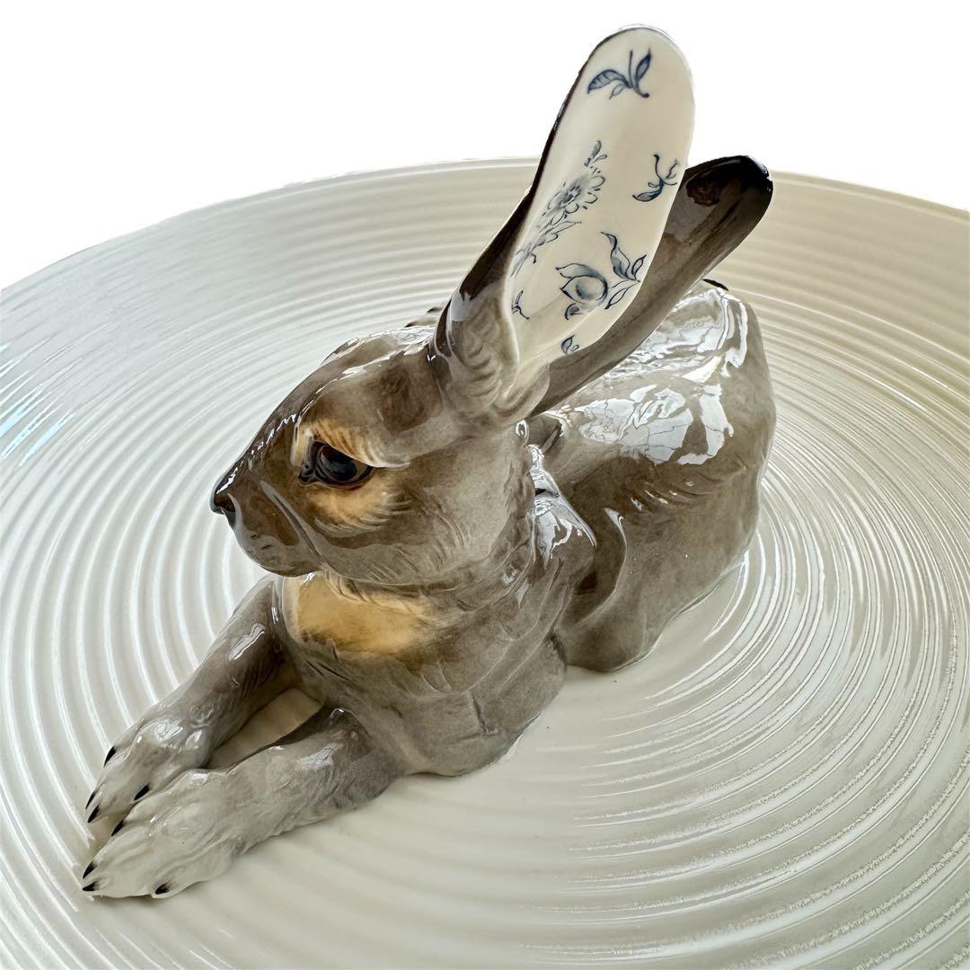 【希少品】最高級 ニンフェンブルク ◆ドイツ製 野うさぎプレート 風水 卯