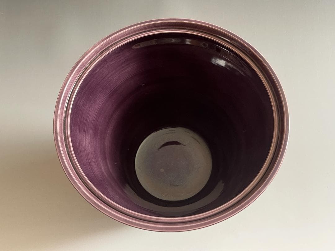 勝美永泉造　紫交趾　青海波　水指　茶道具