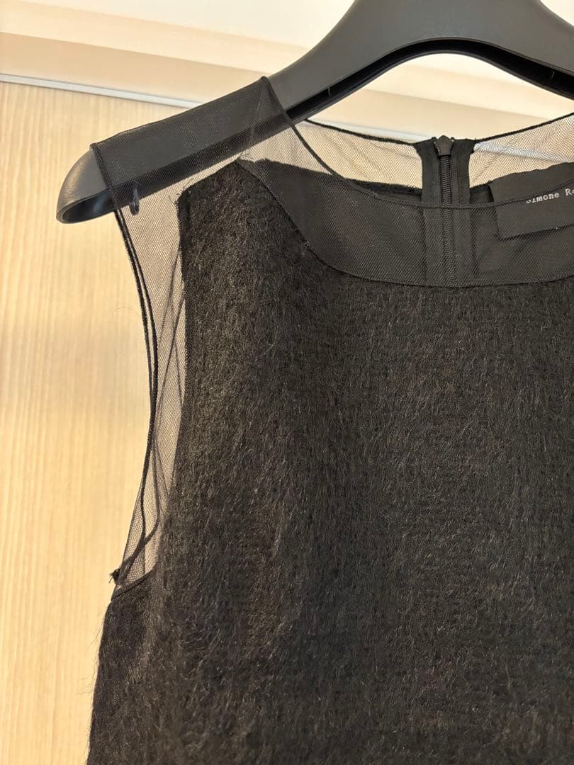 Simone Rocha ブラックレースノースリーブドレス