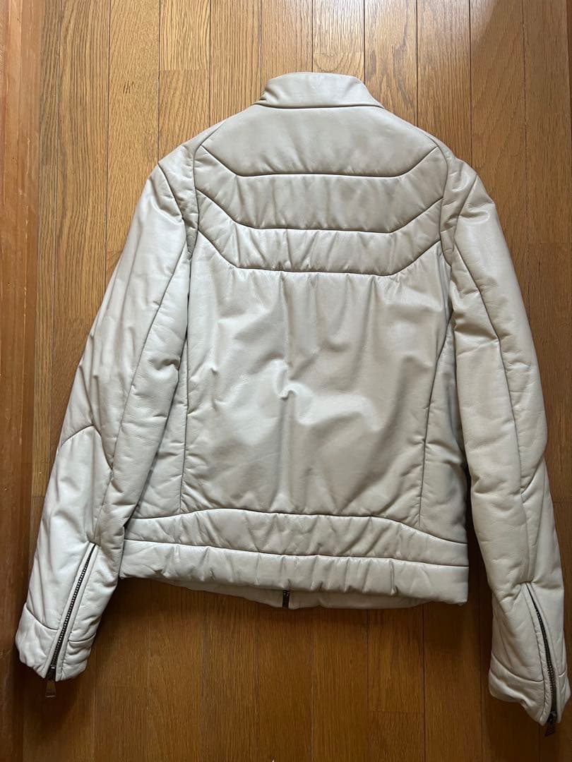 Dolce & Gabbana レザーダウンライダースライトグレージュ48