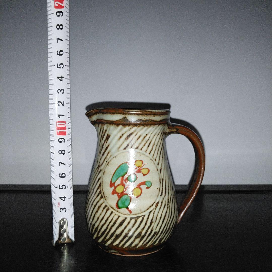 NO573　島岡達三(人間国宝)　象篏赤絵ジャグ　箱あり