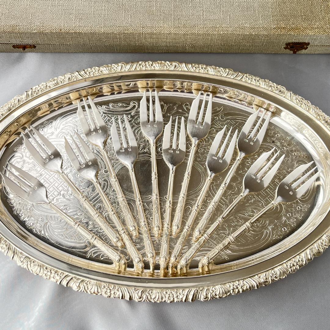 【SFAM】 ロシア様式のケーキフォーク 12本組 仏蘭西 14cm ケース