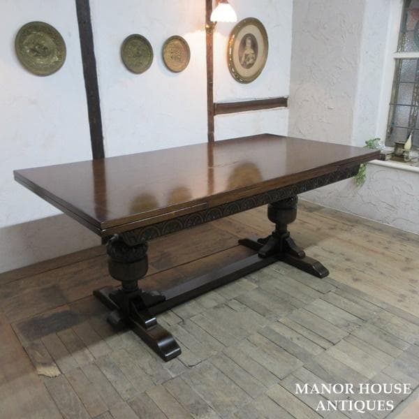 イギリス アンティーク 家具 ダイニングテーブル ドローリーフ 英国 6849d