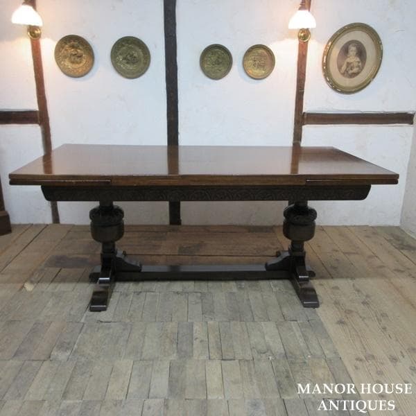 イギリス アンティーク 家具 ダイニングテーブル ドローリーフ 英国 6849d