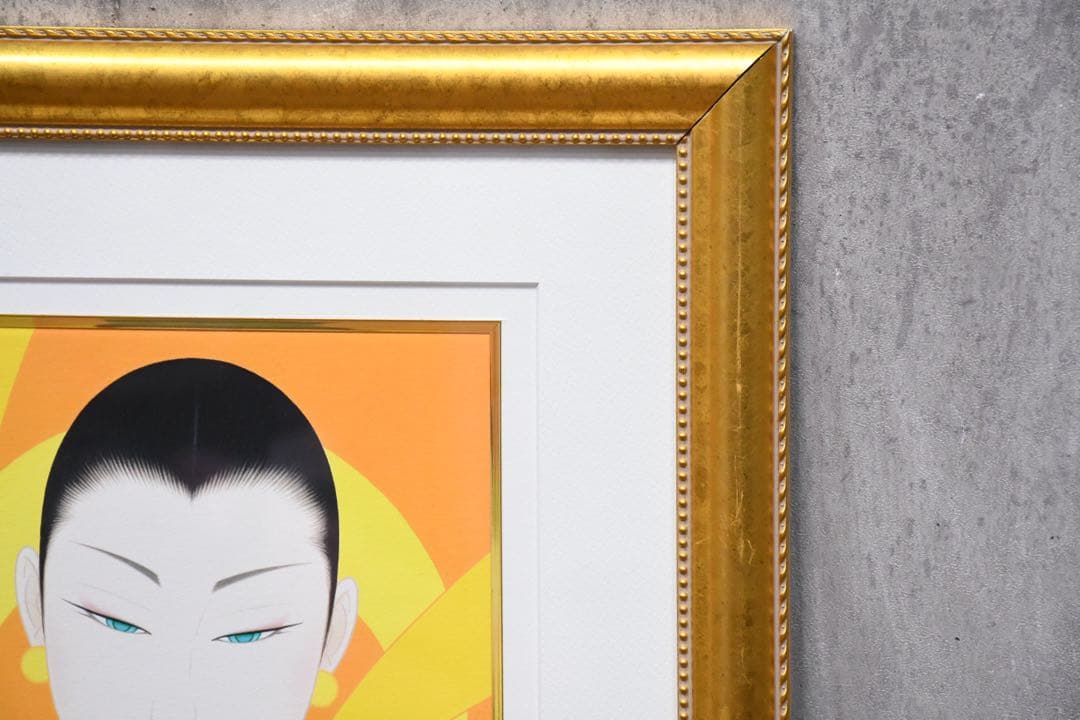 真作 鶴田一郎 月の女神 エディション10/200 ジークレー 額装 直筆サイン