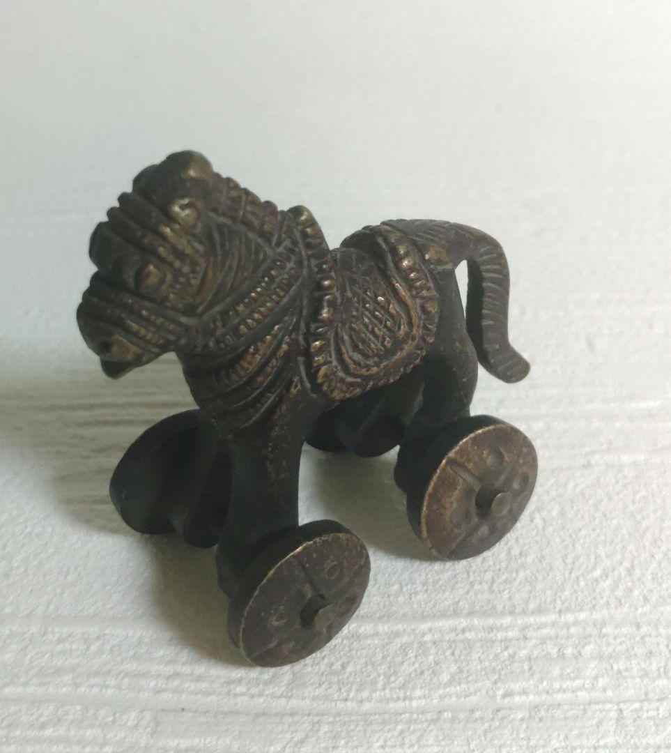 金工　木馬　モチーフ　アンティーク　ビンテージ　金属工芸　銅製　イ10