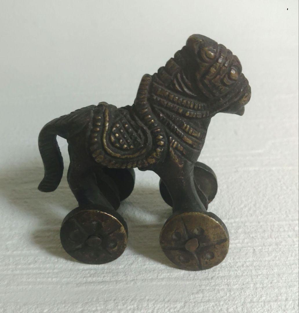 金工　木馬　モチーフ　アンティーク　ビンテージ　金属工芸　銅製　イ10