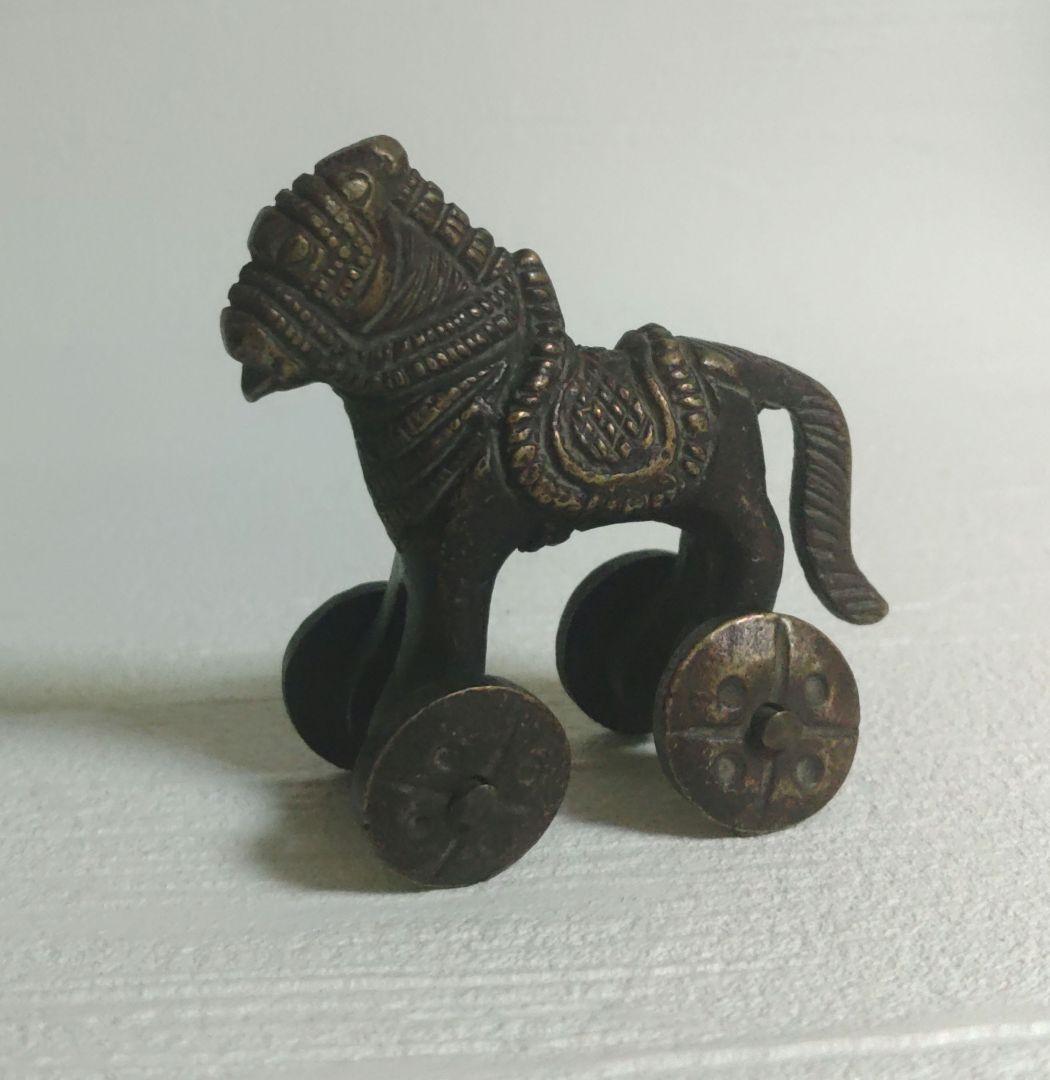 金工　木馬　モチーフ　アンティーク　ビンテージ　金属工芸　銅製　イ10