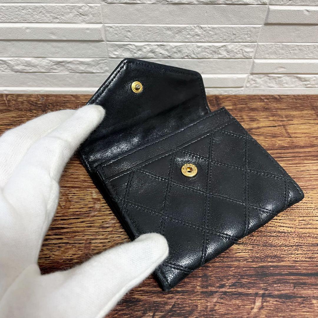 シャネル マトラッセ ラムスキン ミニココマーク ケース ブラック