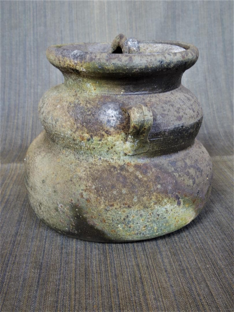 中里隆★ 唐津南蛮 耳付水指★共箱・布・栞