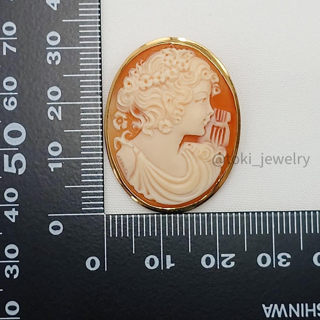 K18 カメオブローチ ペンダントトップ 18金