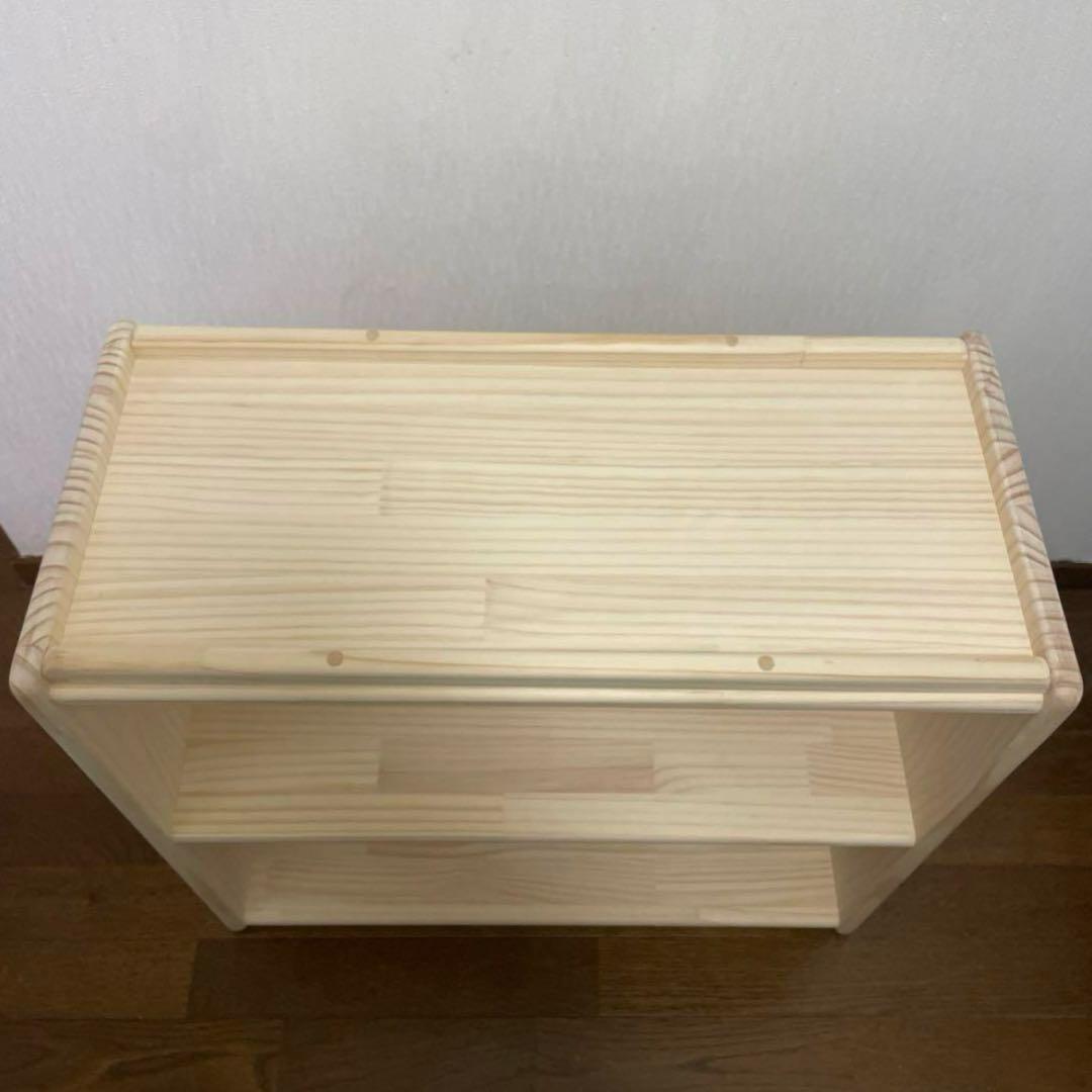 ハンドメイド　2way オモチャ棚　モンテッソーリ　木製棚　w64 角丸み加工